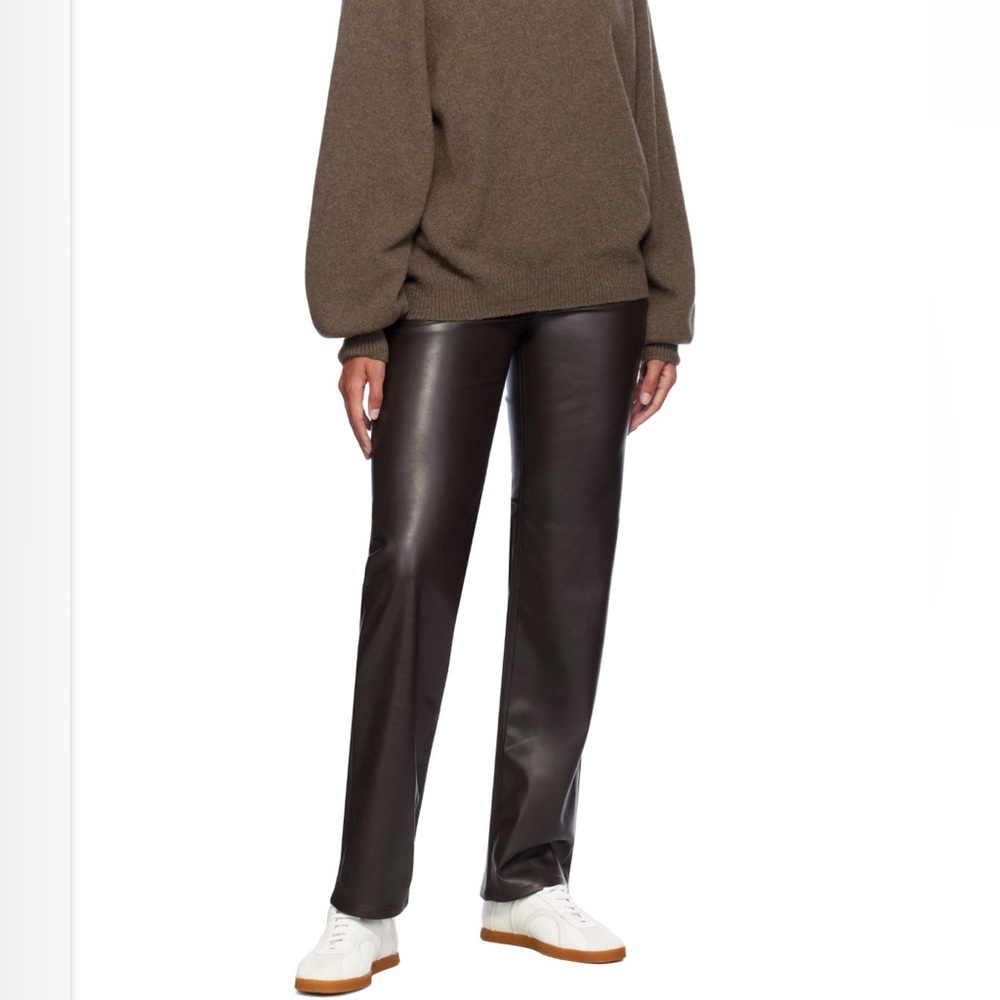 RAG & BONE | Harlow Faux Leather Straight Leg Pants in Brown | 30